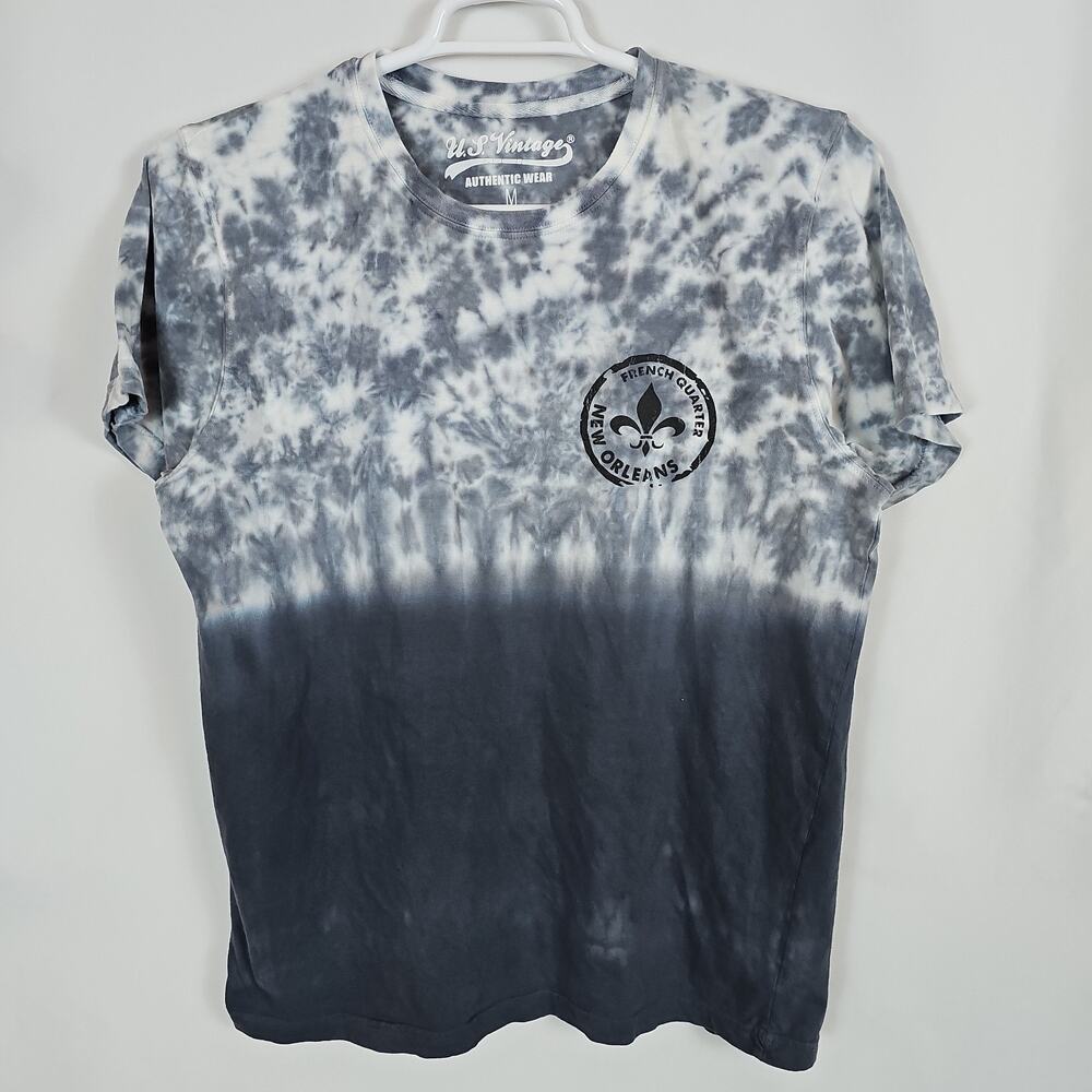 US Vintage New Orleans French Quarter Gray Tie-Dye T-Shirt Men’s Sz Medium